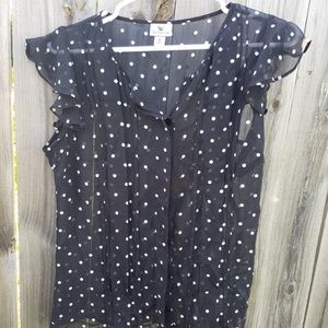 Worthington sheer Polka Dot Blouse